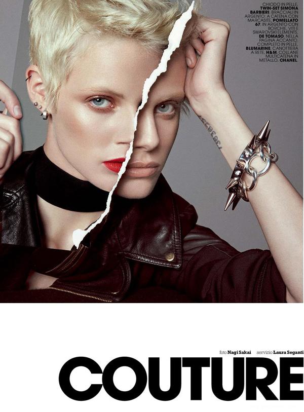 Marie Claire玛丽克莱尔意大利-一个滑板,穿着厚厚的金链子,黑色皮革和强烈的高跟鞋---酷图编号11