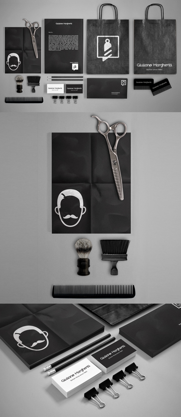 优雅和极简主义意大利Giuliano Margheriti理发设备品牌设计图片
