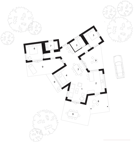 村屋-建筑位于丹麦北部,有五个山墙舱---酷图编号1073375