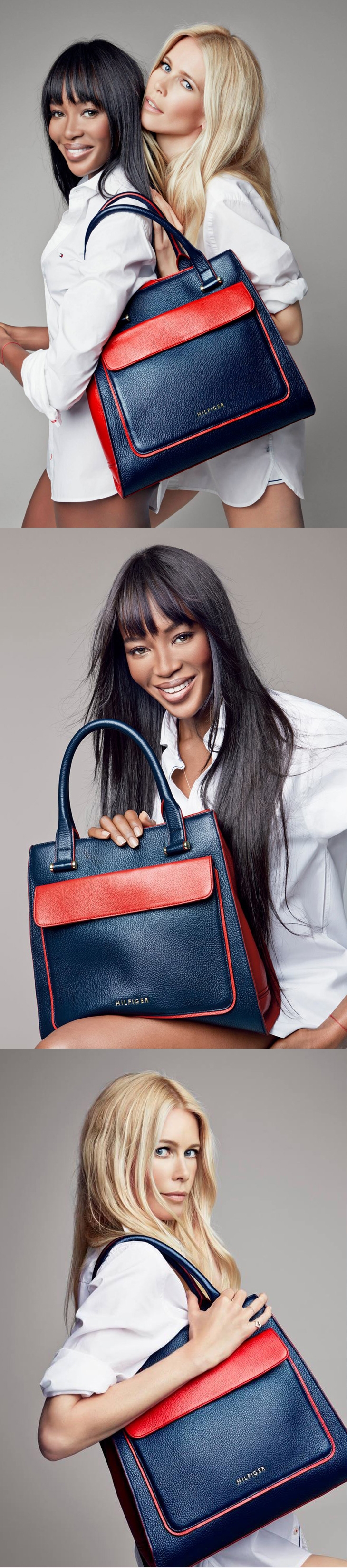 超级名模纳奥米・坎贝尔&克劳迪娅・希弗-义卖限量版蓝芯和樱桃红方手袋广告人像拍摄,所得款项将用于帮助患有乳腺癌的妇女-封面大图