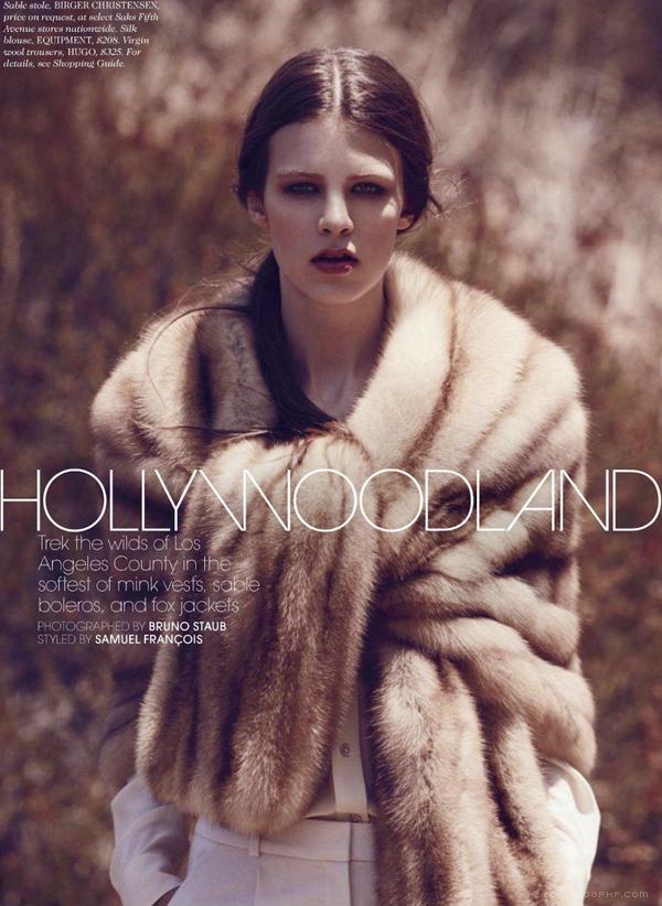 “好莱坞庄园”-ELLE艾丽美国2013年11月-身着毛皮和舒适针织时装秀---酷图编号2