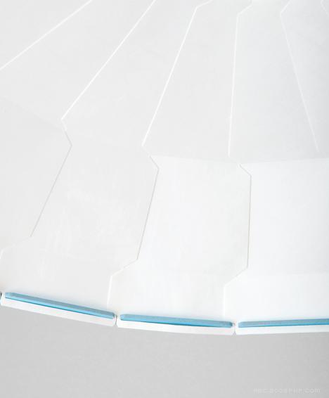 Lulu吊灯-采用人工合成纸状材料制成的重复条状日灯罩,有两个彩色环固定---酷图编号2