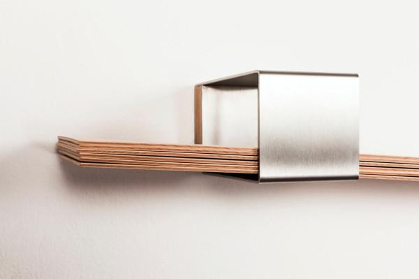 一种灵活的弧线壁挂货架-为你的增加适应您的个性化存储,由6个木板和两个不锈钢支架组合---酷图编号3