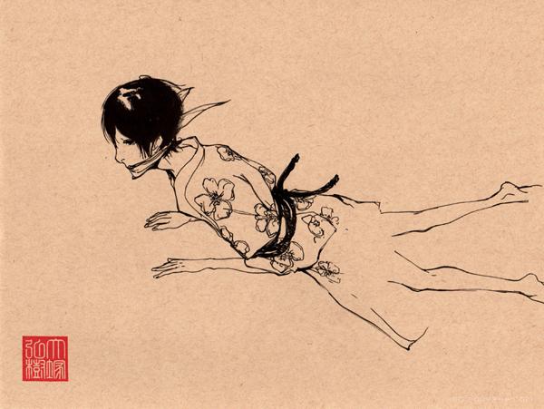 SHIBARI-中国水墨风人像插画---酷图编号10