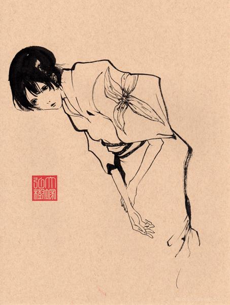 SHIBARI-中国水墨风人像插画---酷图编号7