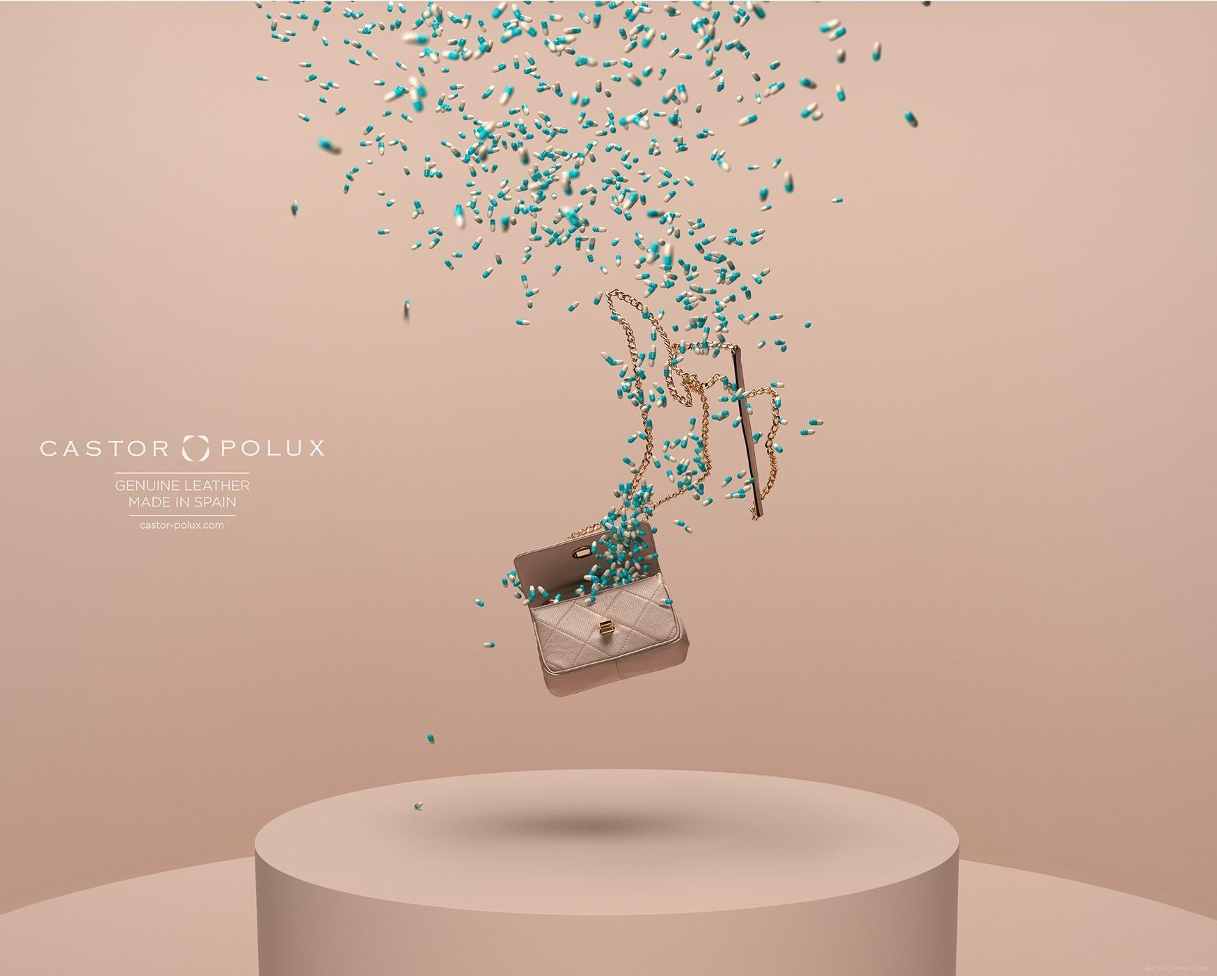 西班牙Castor/Polux真皮包包平面广告---酷图编号1079341