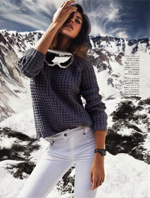 ELLE艾丽西班牙2014年1月-光滑的冬季雪山滑雪时装外观秀---酷图编号3