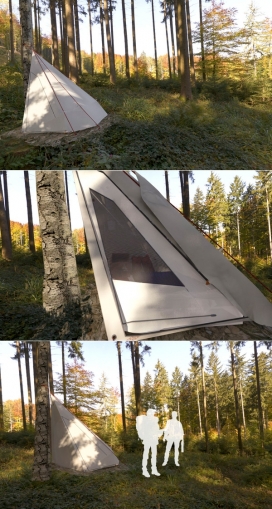 户外三角锥帐篷-加拿大Marin Destison户外设备工业设计师作品