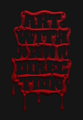 红色流体字体-意大利米兰Ritz Colombo字体设计师作品