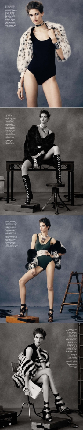 Vogue西班牙-70年代美诱肯德拉布兰妮演绎，柔软的小山羊皮珠宝人像