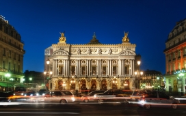 巴黎歌剧院夜景建筑