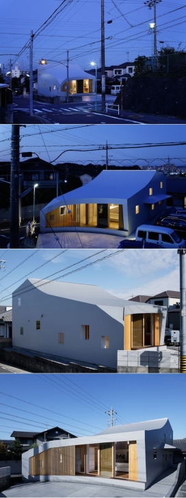 日本名古屋最小的家，116平方米，坐落在拐角处，周围环绕着低矮建筑物，内部空间提供充足的自然采光，落地窗布满整个餐厅和厨房的房子-Mattch建筑师作品