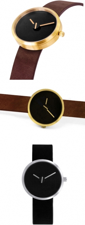 来自意大利Denis Guidone顶级设计师作品-黄铜版棕色麂皮表带手表设计