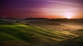 意大利托斯卡纳的日落美景