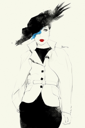 Milk X杂志时尚女装插画-马来西亚吉隆坡Floyd Grey时装插画师作品