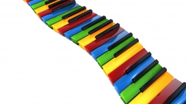 五彩炫丽的钢琴键盘
