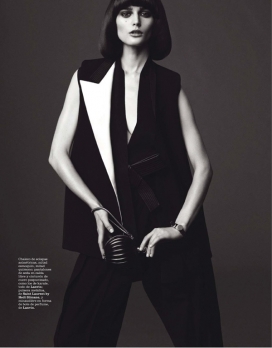 玛丽・克莱尔西班牙-华丽的黑白条纹春天时装