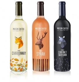 法国Maison Chatou葡萄酒插画图案包装设计欣赏