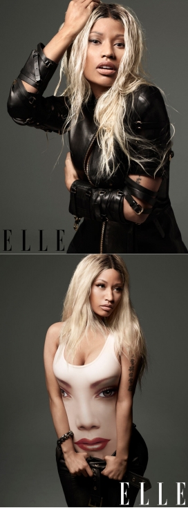 说唱黑人女巨星尼基-ELLE艾丽美国2013年4月封面拍摄