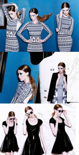 朱莉娅充满活力的时装图像-大胆的千变万化岩石图案-以及俏皮分离的单色色调