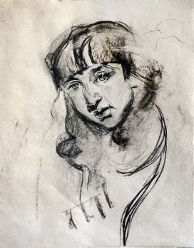 纸上木炭素描画