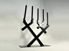 Geometric阴阳烛台，灵感来自于中国哲学互补性的两个原则-法国设计师Barnabé Ribay作品