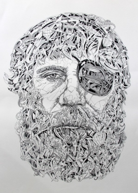 人物传记钢笔插画