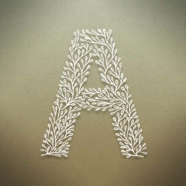 植物园字母插画