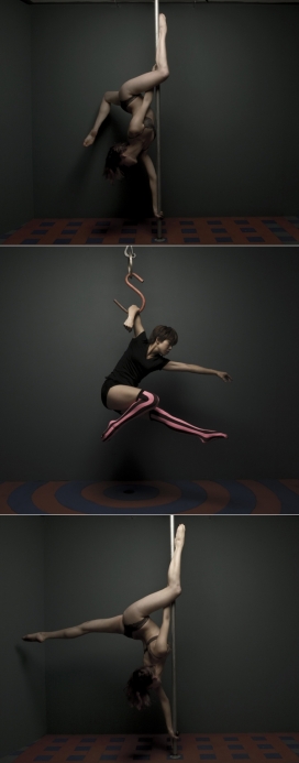 钢管舞妇女的英姿肖像