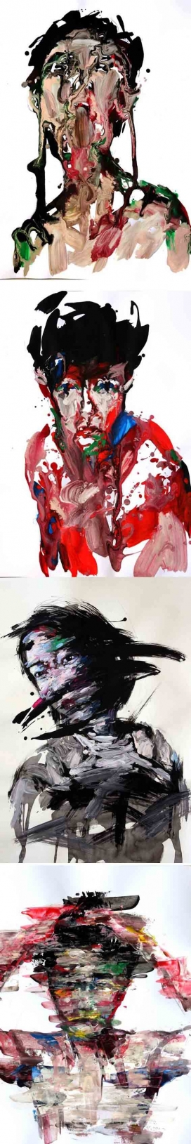 painting-时尚疯狂水彩油画人像插画