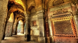 印度新德里金碧辉煌的寺庙