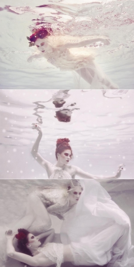 贝丝・米切尔的水下冬季花园礼服人像