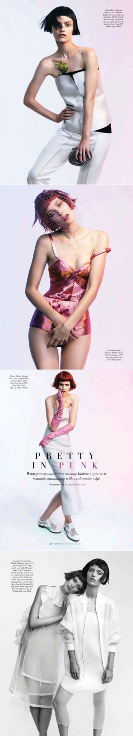 漂亮的朋克-典型的90年代时装秀，灵感来自朋克传播模型拉里萨・霍夫曼，粉红色和白色的灯光，创造了一个温馨的氛围-时尚芭莎Bazaar澳大利亚