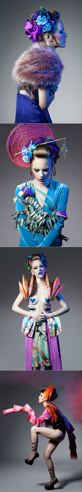 华丽的东方艺伎武术时装秀