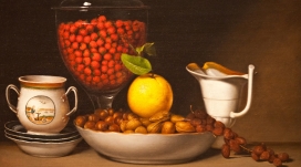 水果和坚果油画壁纸