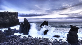 惊涛拍岸-冰岛海岸美景