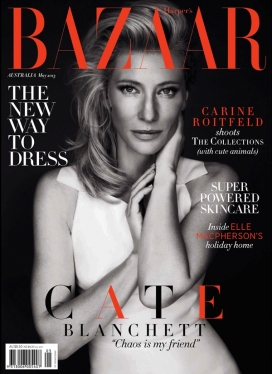 经典美女凯特・布兰切特（Cate Blanchett）的青睐，一个风度翩翩的拍摄-时尚Bazaar芭莎澳大利亚2013年5月