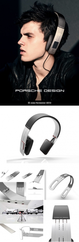 保时捷音乐耳机-采用了很高贵的材料，提供了一个很好的用户交互