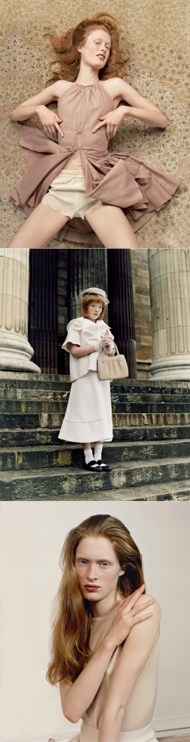 小小时尚-特色的豪华花式褶边和简陋的白色女装秀