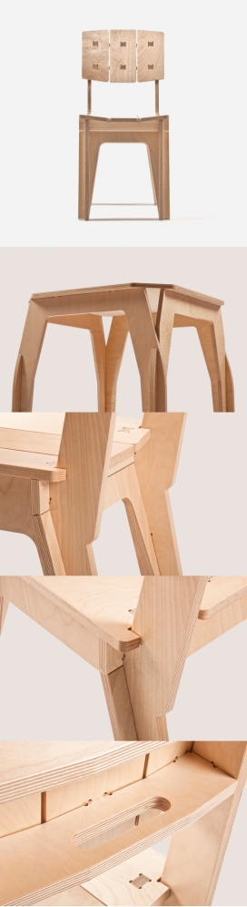 APTEK Bar无漆木质椅子设计