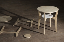NORT陶瓷盘圆凳-采用1.5厘米厚的木板
