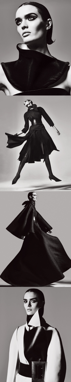 温暖夏季-全黑时尚女性风衣时装秀