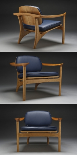 The Social樱桃木质真皮坐垫扶手椅