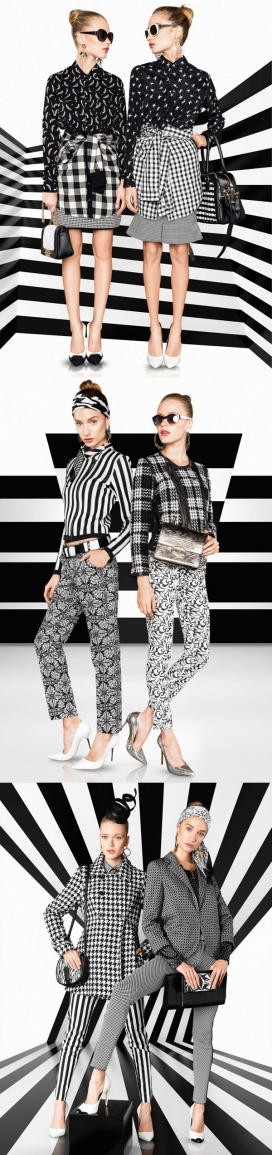 哥斯达黎加大胆的混合图案图形黑白风格-Vogue巴西