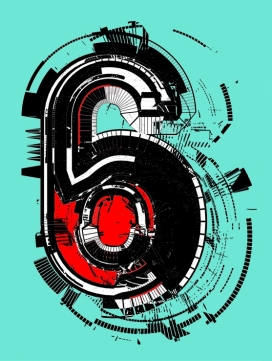 Experimental Typography炫酷复杂字母数字排版设计