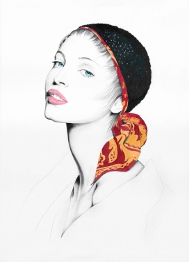 作者近期手绘女性人像插画