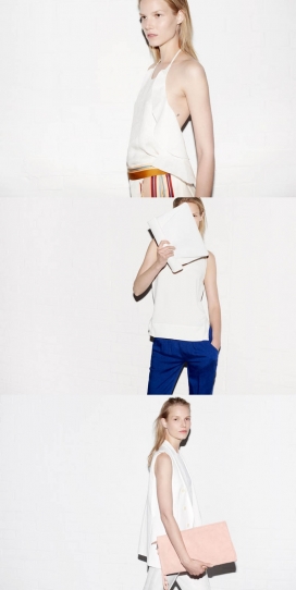 时髦夏装-芬兰金发美女穿着搭配花卉图案的中等长度的裙子时装秀