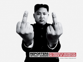 没有反对的声音-无国界记者公益平面广告