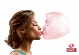 气球亲密接吻-Topline清香口香糖平面广告