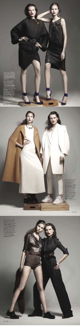 ELLE美国2013年7月-鲜明的色彩，两个不同的外观，创造一个类似但不同的外观